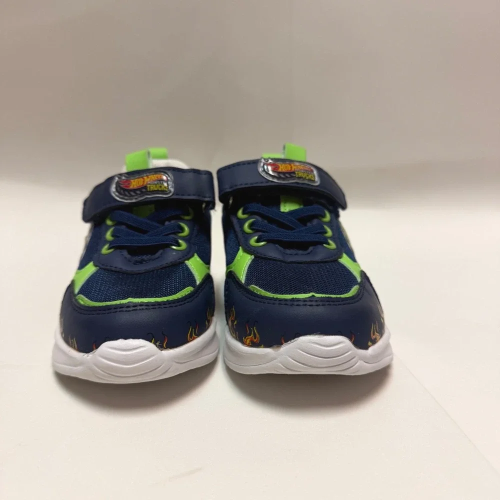 Hot Wheels Monster Trucks Gunkster Toddler 9 Light-Up Sneakers  - Blue & Green